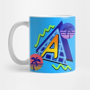 Initial Letter A - 80s Synth Mug